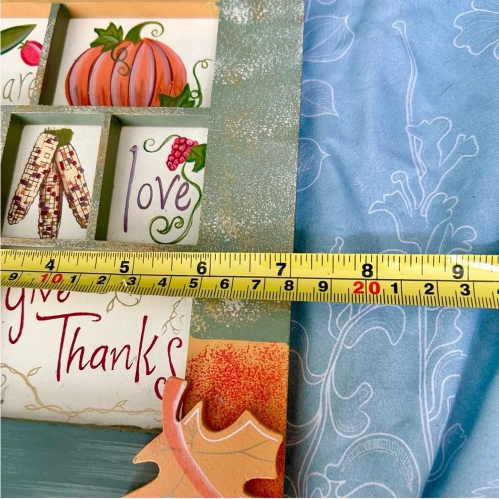 Charming Fall Rustic Sectional Wall Decor with Leaves, Pumpkin and 